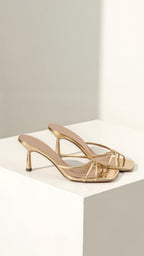 Elcevi | Strappy Square-Toe Block-Heel Mules For Women