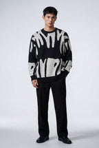 Abstract Intarsia Relaxed Crew Neck Jumper | James