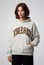 Lia | Animal Print Appliqué Relaxed Fit Casual Hoodie