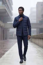 Liam | Chevron Quilted Snap-front Puffer Shirt Jacket