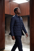 Liam | Chevron Quilted Snap-front Puffer Shirt Jacket