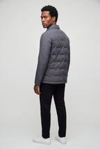 Liam | Chevron Quilted Snap-front Puffer Shirt Jacket