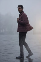 Liam | Chevron Quilted Snap-front Puffer Shirt Jacket