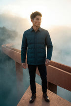Liam | Chevron Quilted Snap-front Puffer Shirt Jacket