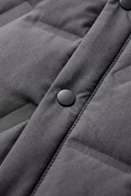 Liam | Chevron Quilted Snap-front Puffer Shirt Jacket