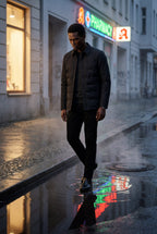 Liam | Chevron Quilted Snap-front Puffer Shirt Jacket