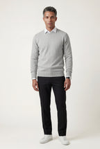 Classic Crew Neck Pullover Sweater with Ribbed Trim |  James