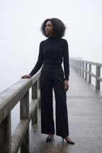 High-waisted Pleated Straight-leg Trousers
