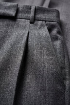 High-waisted Pleated Straight-leg Trousers