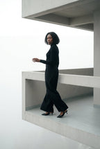 High-waisted Pleated Straight-leg Trousers