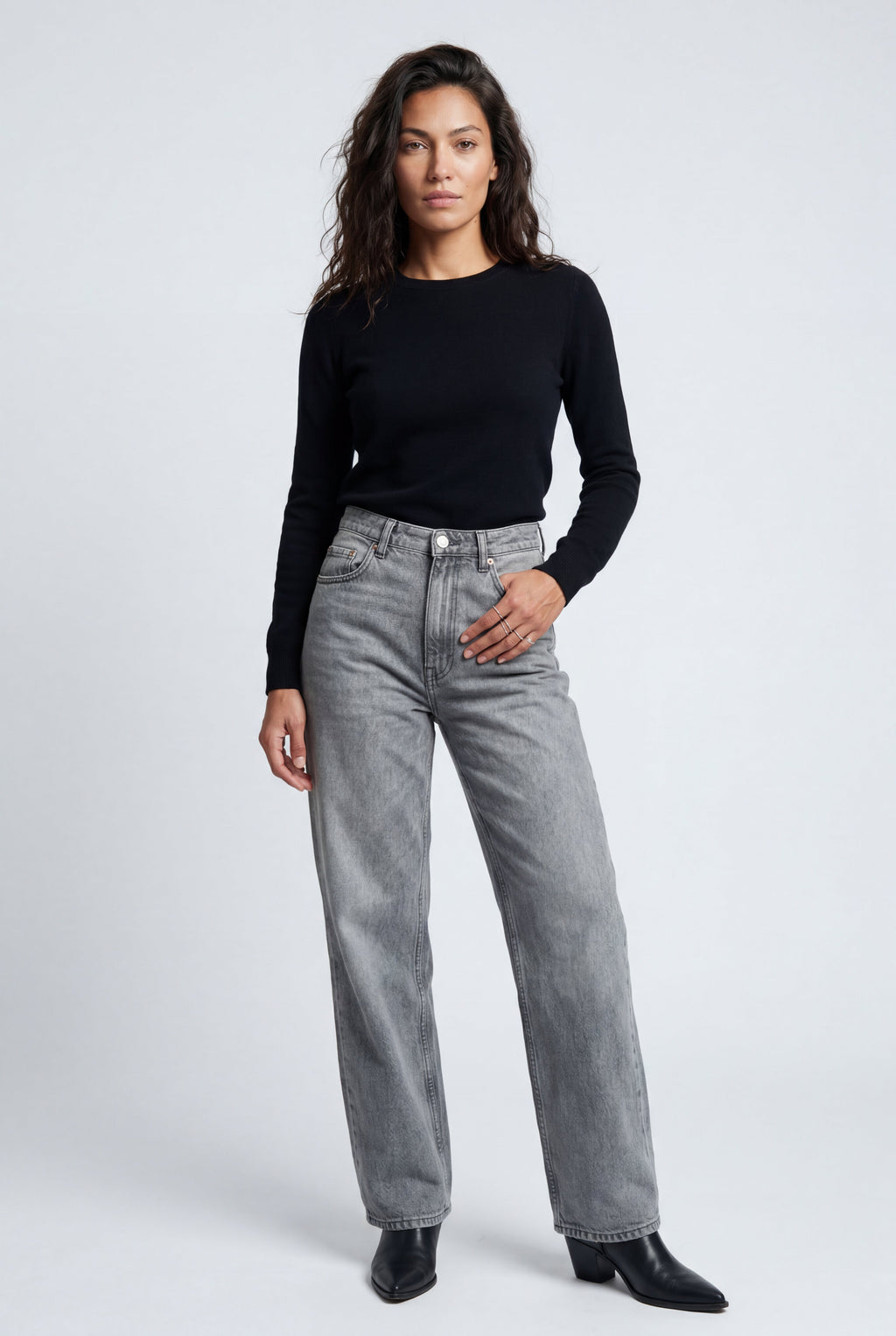 Lia | High-waisted Wide Leg Full-length Jeans