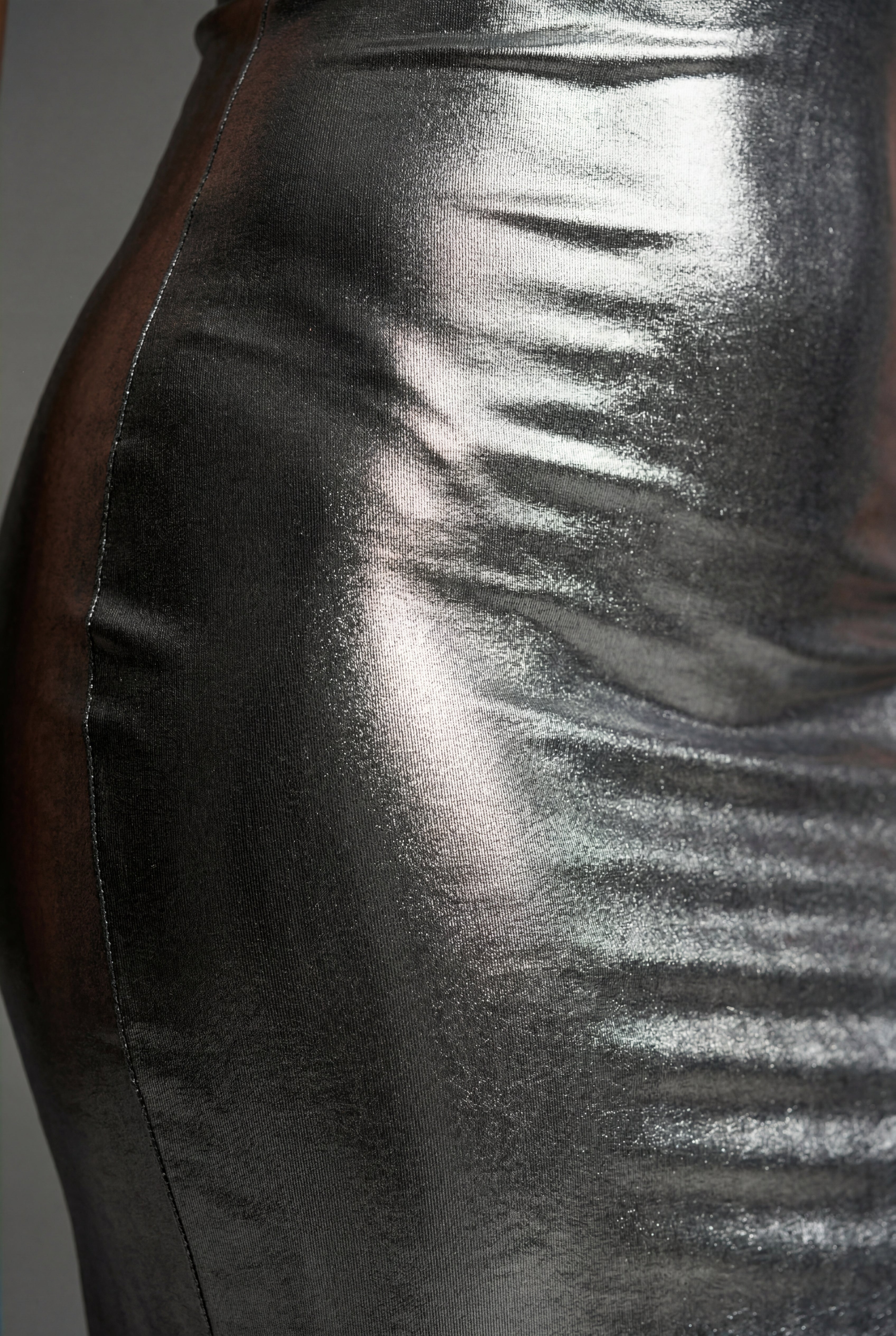 Elcevi | Liquid Metallic Bodycon Maxi Dress with Cami Straps For Women