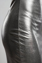 Elcevi | Liquid Metallic Bodycon Maxi Dress with Cami Straps For Women