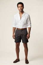 Elcevi | Pleated Front Tailored Above-Knee Shorts For Men