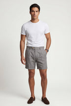 Elcevi | Pleated Front Tailored Above-Knee Shorts For Men