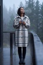 Kim | Oversized Plaid Shirt Coat with Patch Pockets