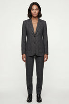 Plaid Tailored Single-breasted Blazer with Notched Lapel | Elcevi