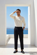 Liam | Pleated Straight Leg Tailored Dress Trousers