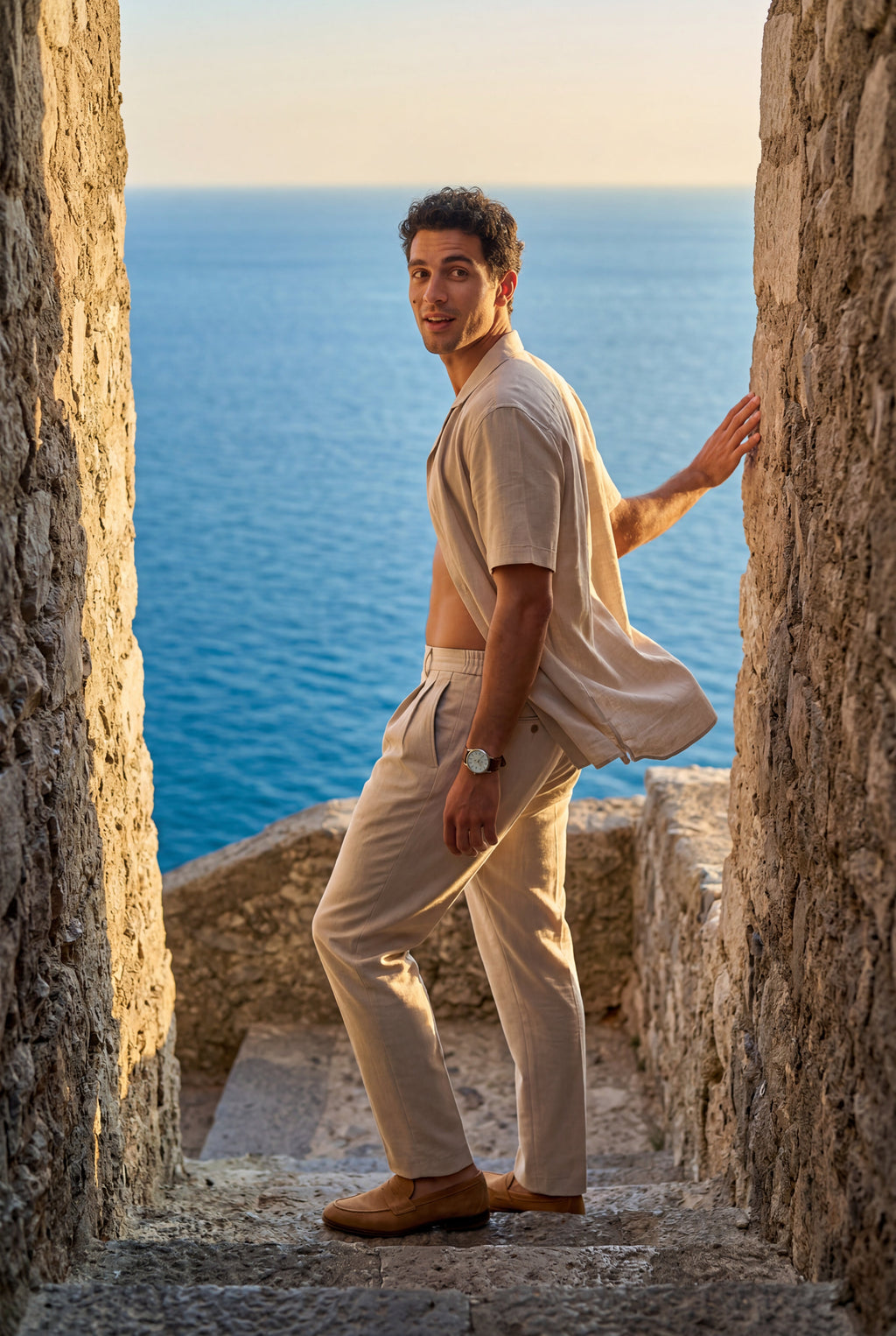 Liam | Pleated Straight Leg Tailored Dress Trousers
