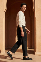 Liam | Pleated Straight Leg Tailored Dress Trousers