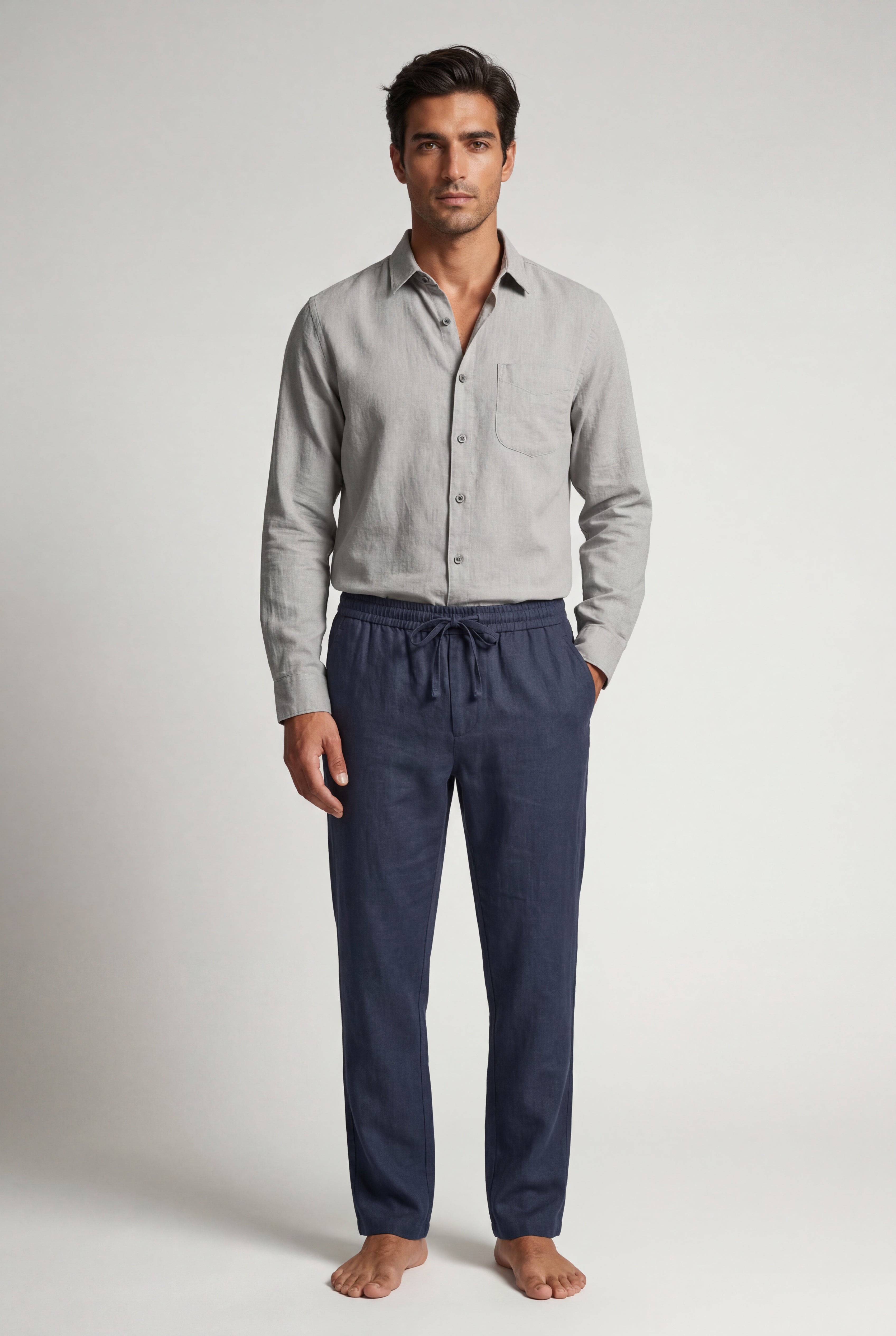 Liam | Relaxed Long-sleeve Shirt and Drawstring Pants Set