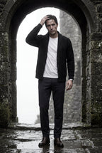 Liam | Shawl Collar Cable Button Cardigan
