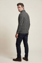 Liam | Shawl Collar Cable Button Cardigan
