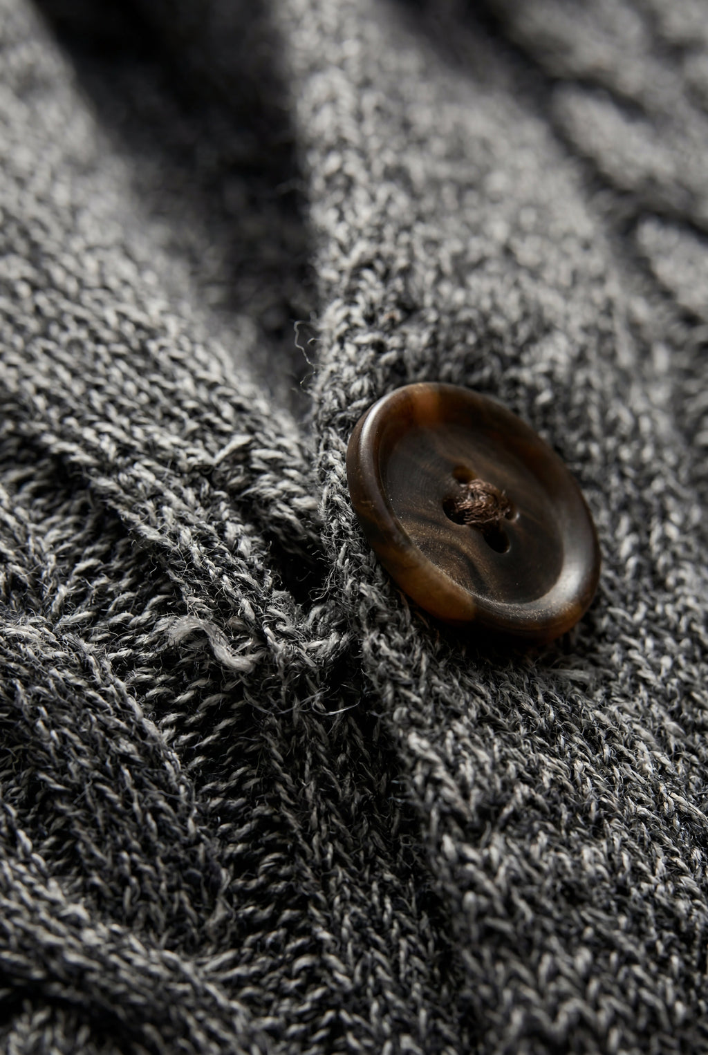 Liam | Shawl Collar Cable Button Cardigan