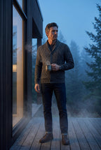 Liam | Shawl Collar Cable Button Cardigan