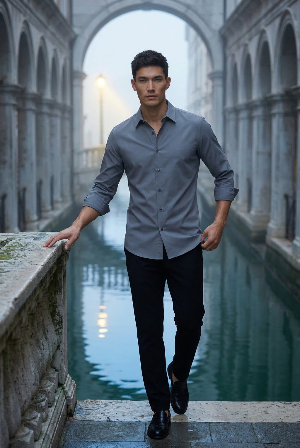 Gio | Slim Fit Classic Collar Long Sleeve Button-up Shirt