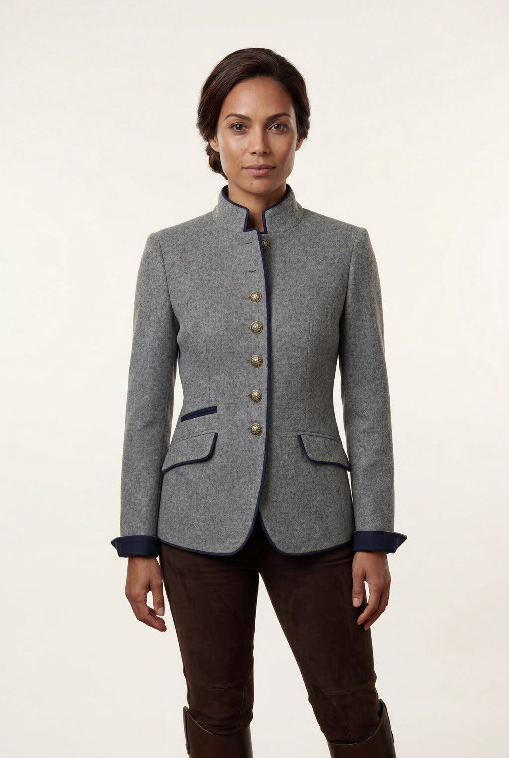 Structured Riding Jacket with Contrast Piping | Senna