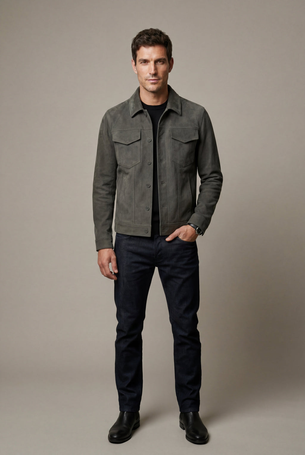Liam | Structured Trucker Jacket with Button Closure
