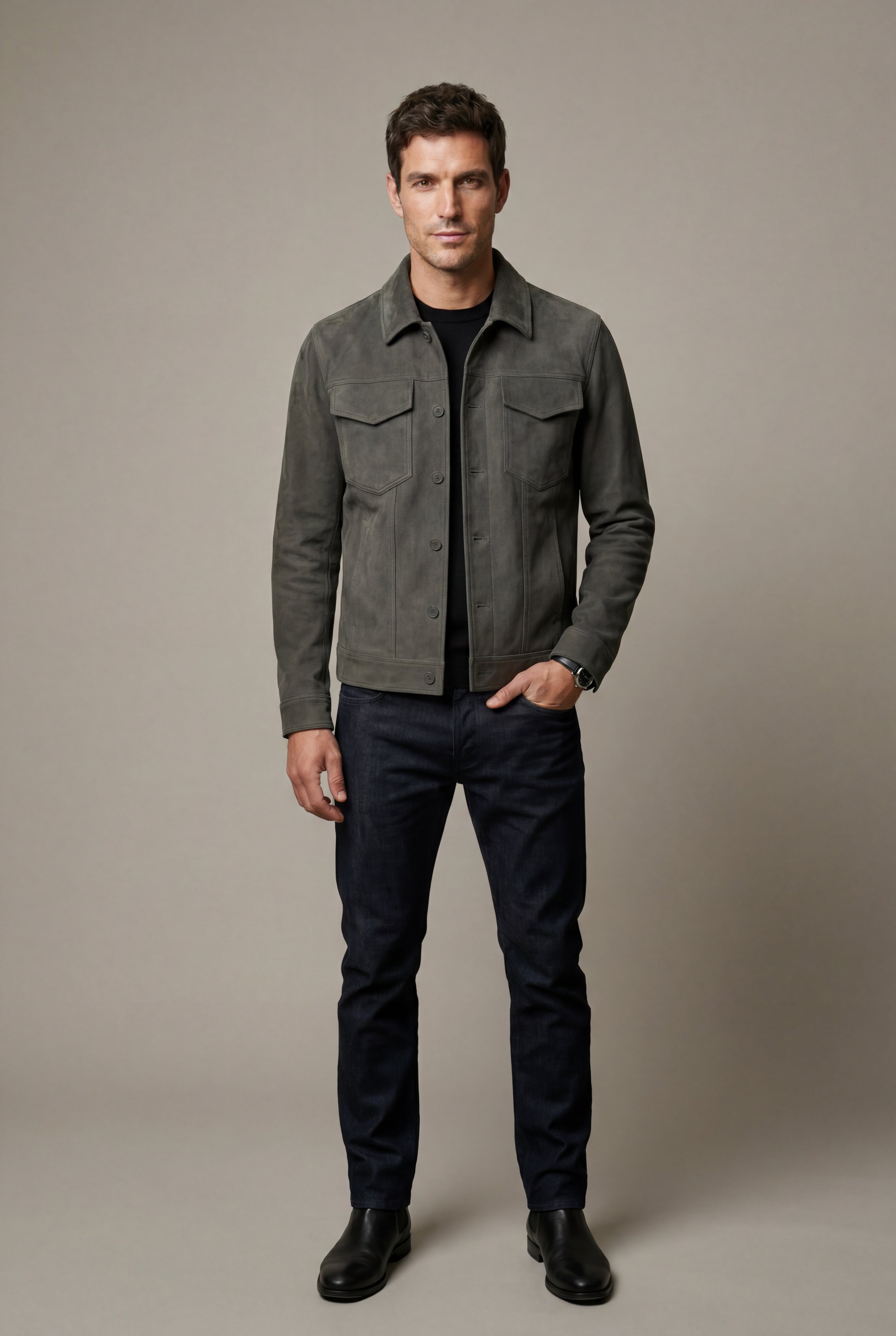 Liam | Structured Trucker Jacket with Button Closure