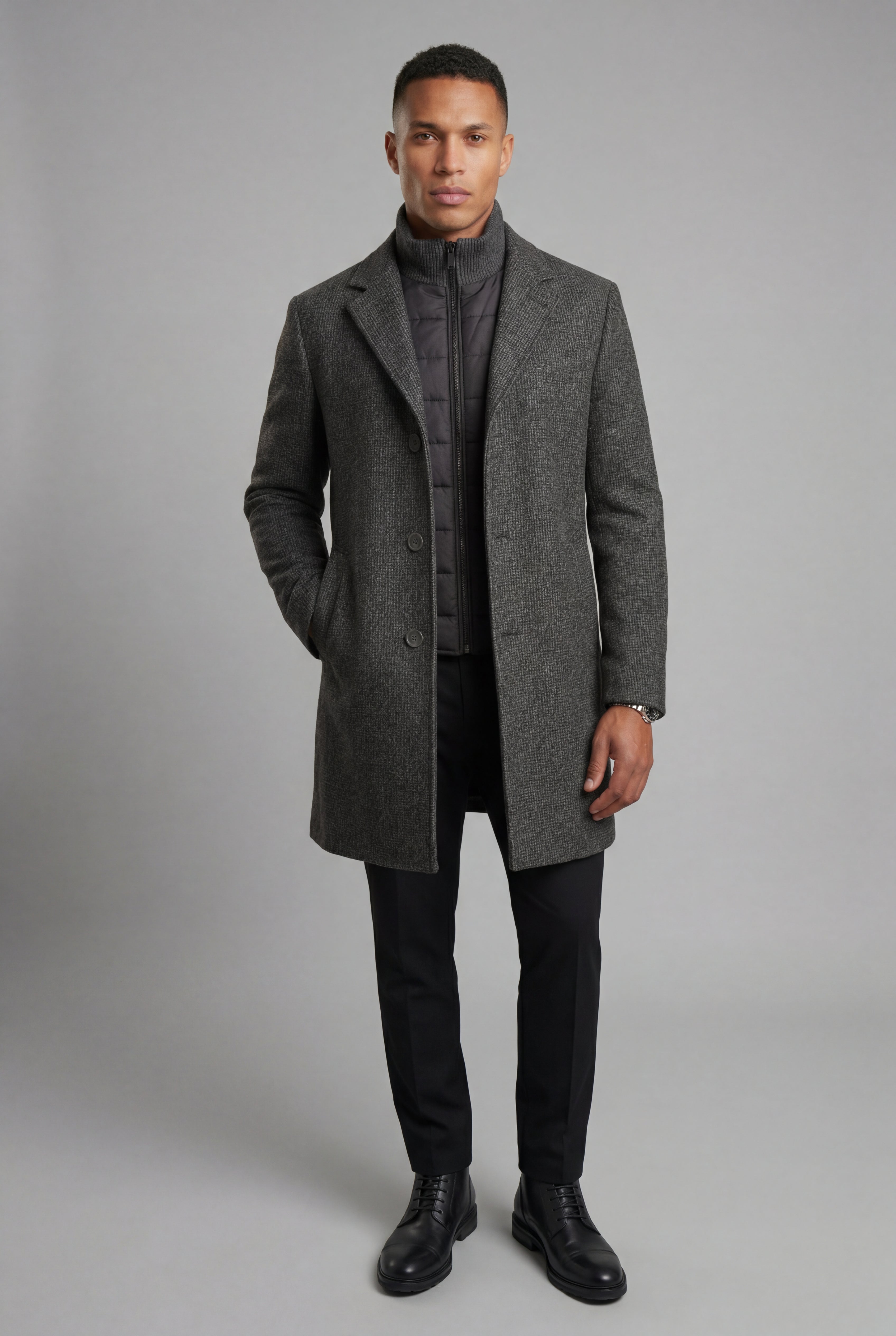 Liam | Tailored Three-button Winter Coat with Notched Lapel