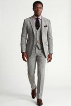 Liam | Textured Three-piece Suit with Notched Lapels