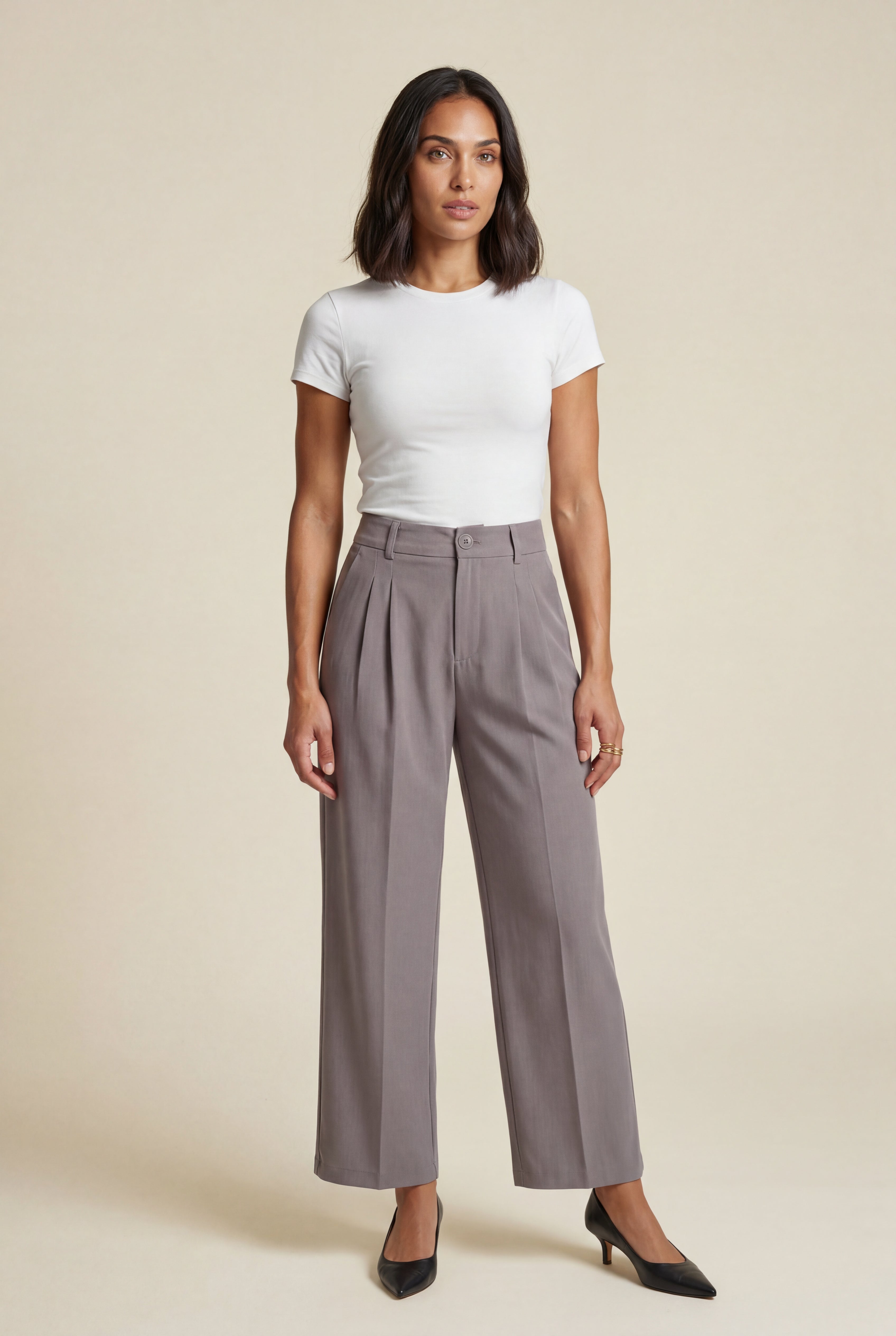 Lia | Wide Leg Office Trousers