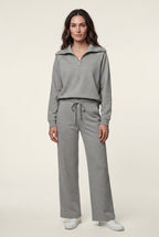 Lia | Wide-leg Zip Collar Lounge Set with Relaxed Pullover