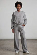 Lucy | Zip-up Bomber Jacket Wide-leg Tracksuit Set
