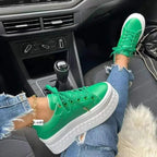 Lucy | Chunky Platform Lace-up Sneakers with Ridged Sole