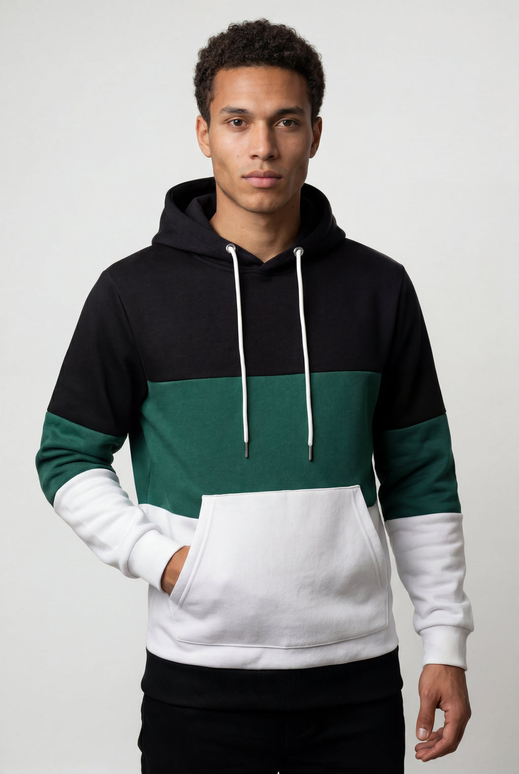 Liam | Color Block Pullover Hoodie with Kangaroo Pocket