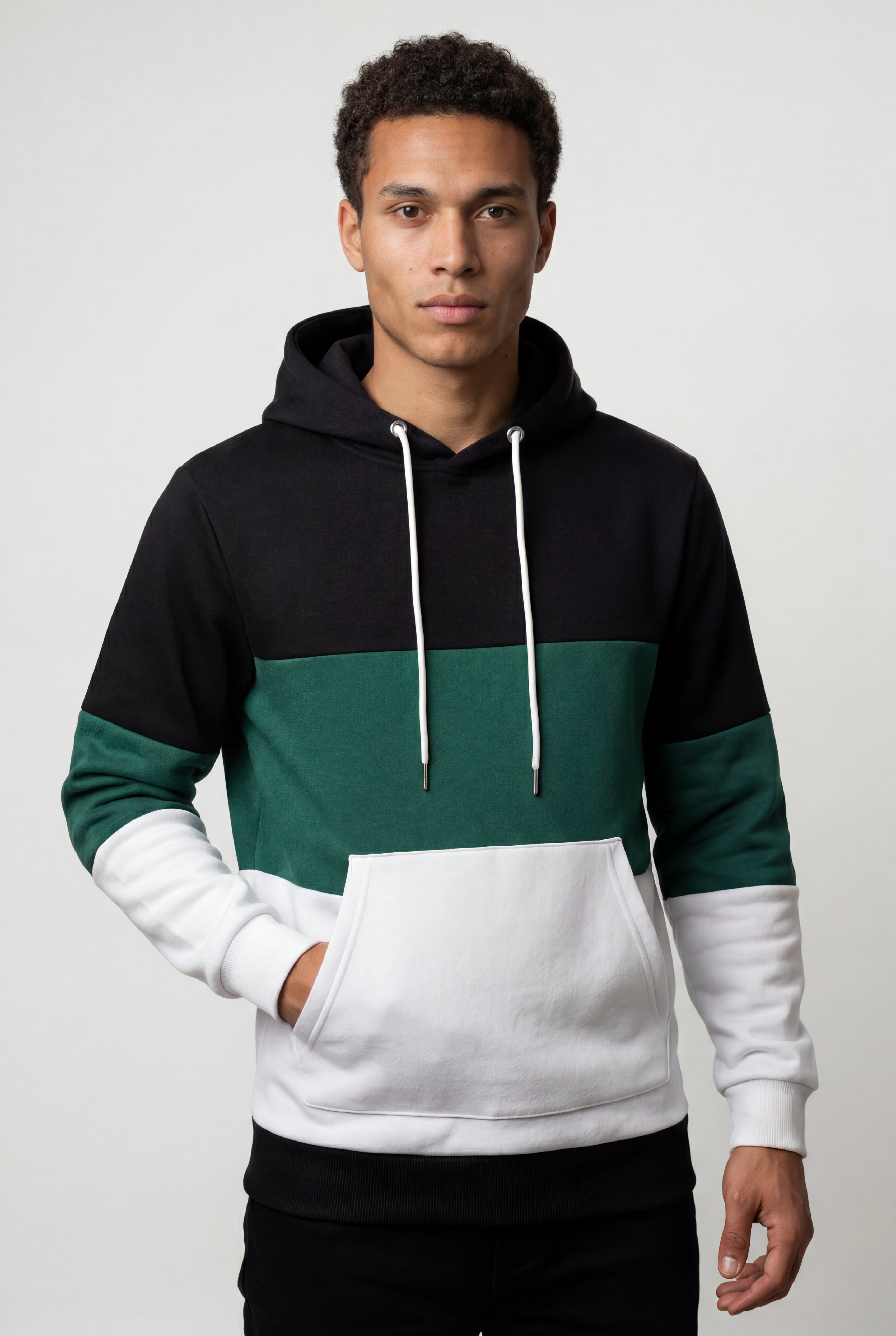 Liam | Color Block Pullover Hoodie with Kangaroo Pocket