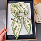 Lisa | Floral Print Square Scarf with Contrast Border