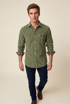 Kian | Men's Plaid Trim Button-Up Casual Shirt