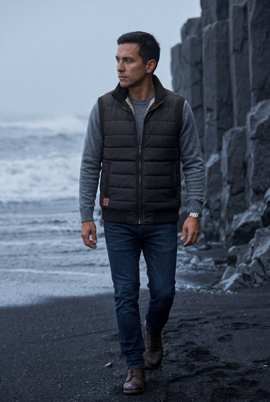 Liam | Quilted Puffer Vest with -lined Collar