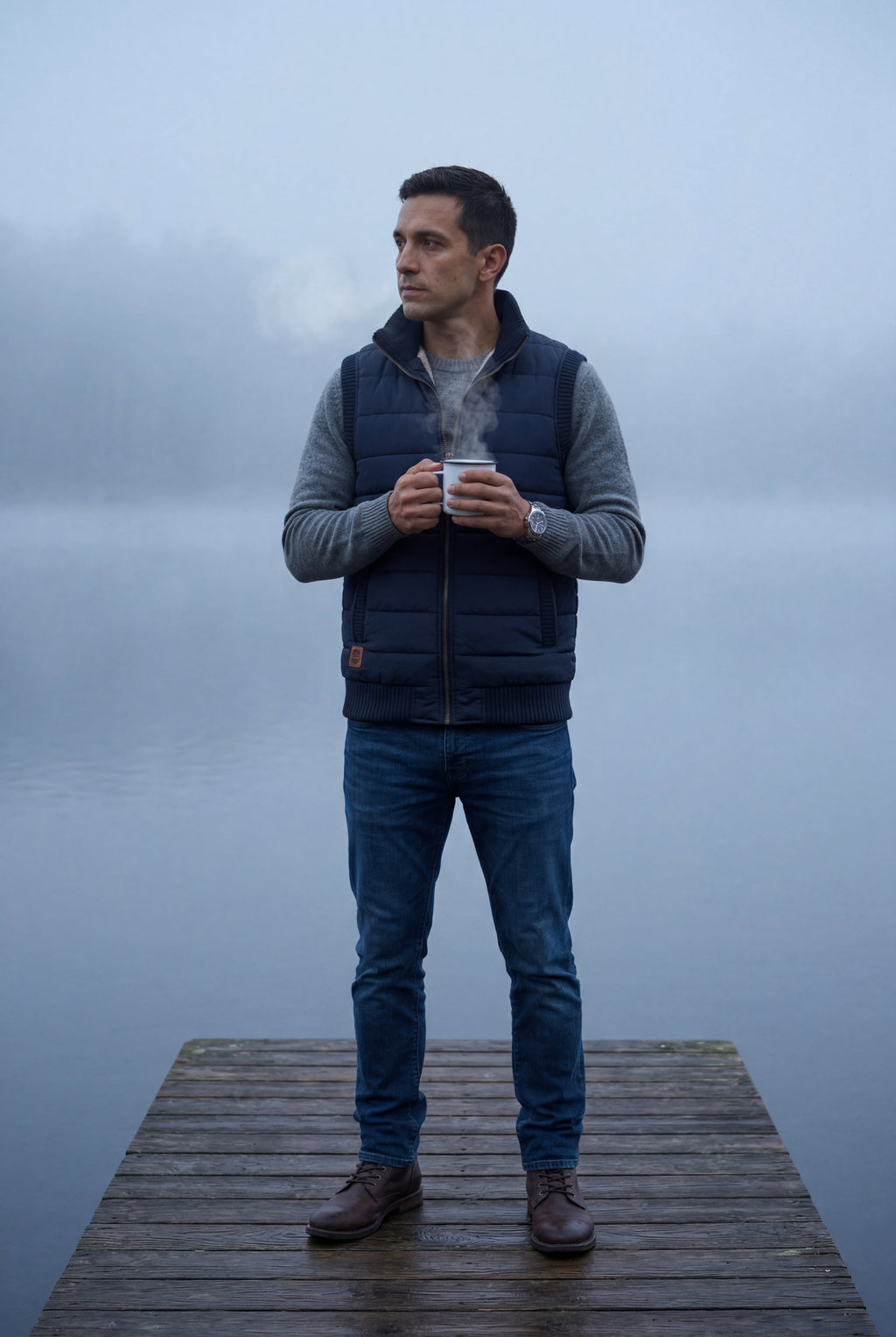 Liam | Quilted Puffer Vest with -lined Collar