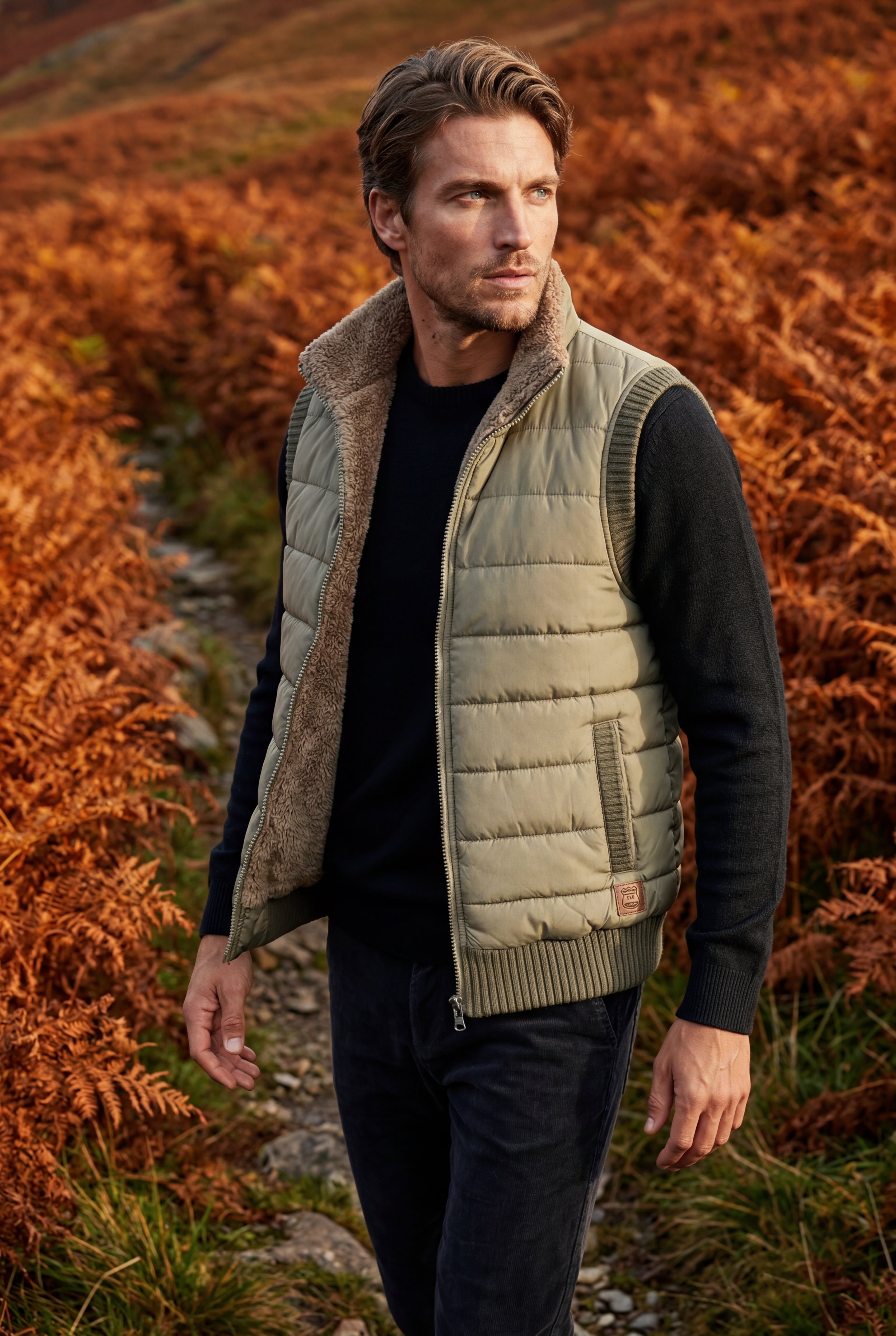 Liam | Quilted Puffer Vest with -lined Collar