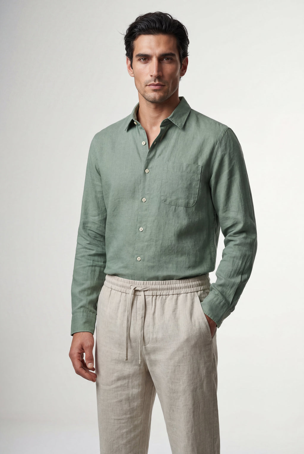 Liam | Relaxed Button-down Shirt and Drawstring Trouser Set