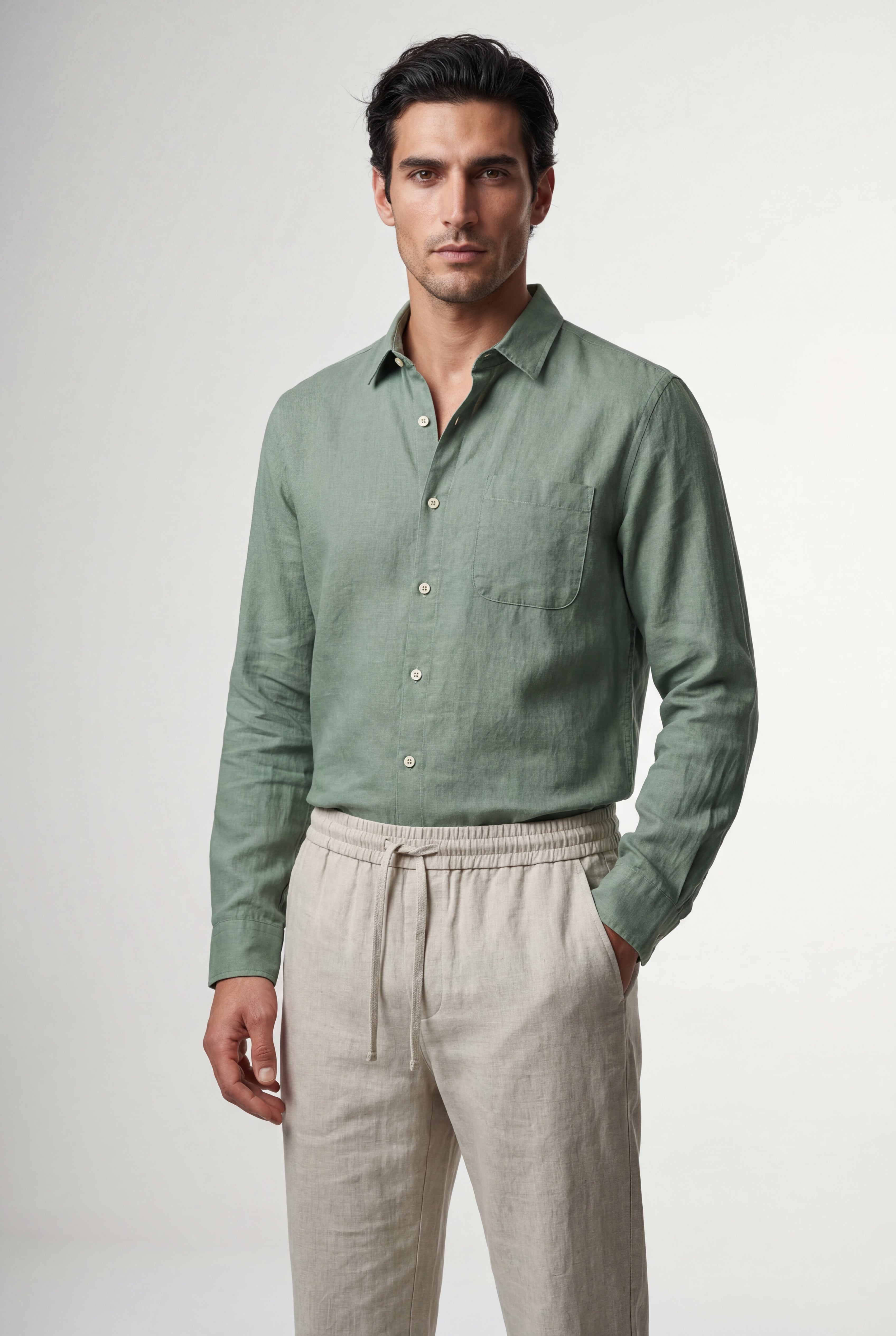 Liam | Relaxed Button-down Shirt and Drawstring Trouser Set