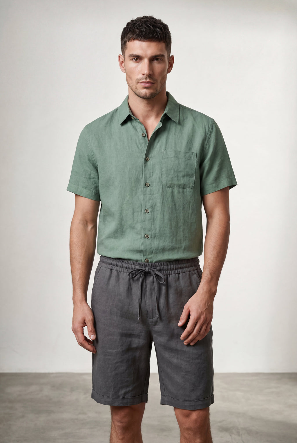 Liam | Relaxed Fit Above Knee Drawstring Shorts