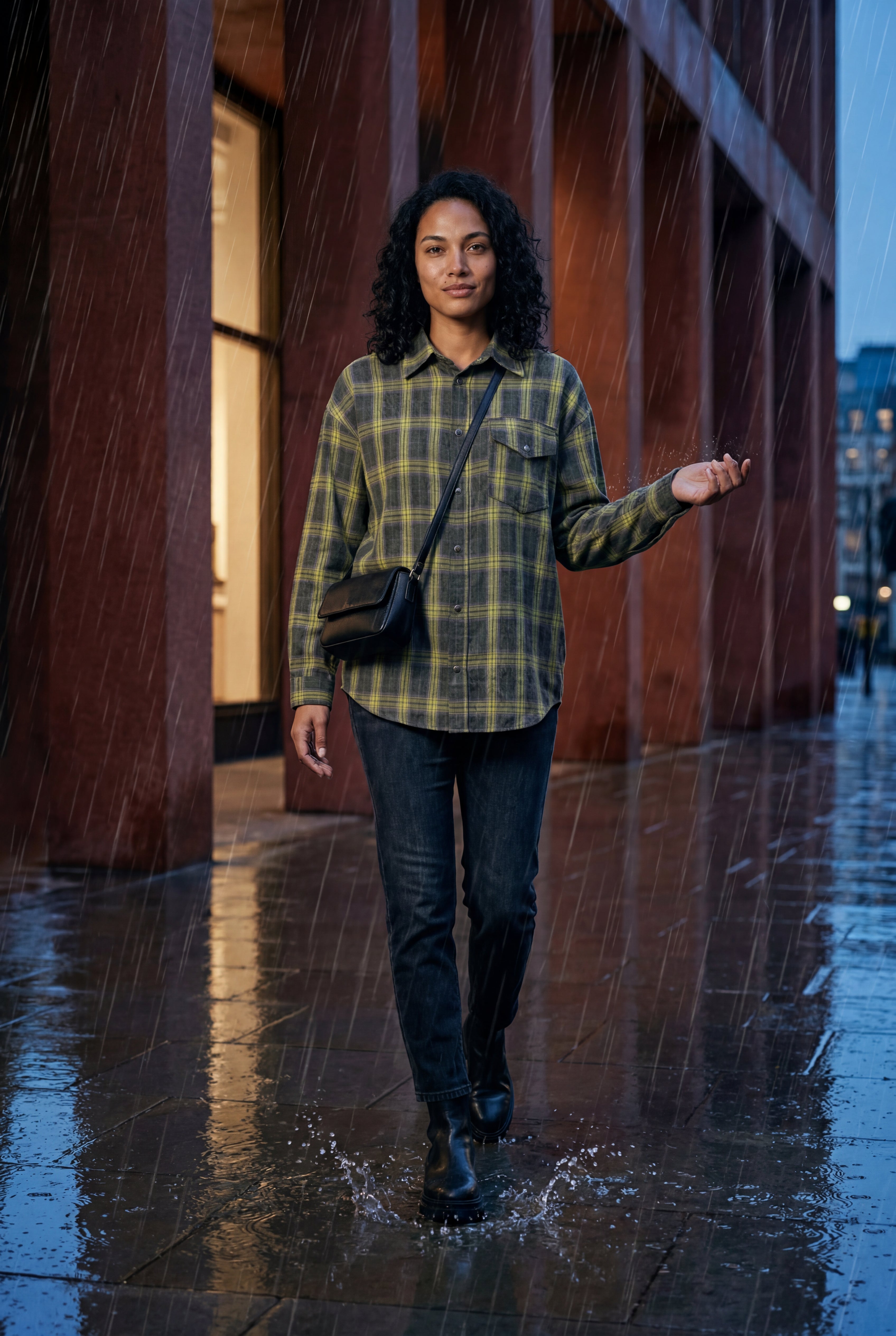 Lisa | Relaxed Fit Checked Button-down Shirt with Curved Hem